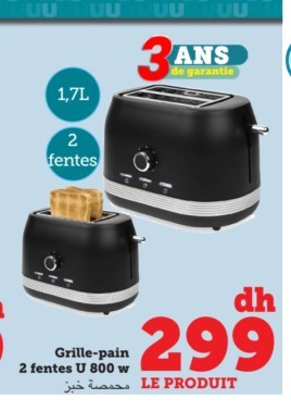 Grille-pain 2 fentes U