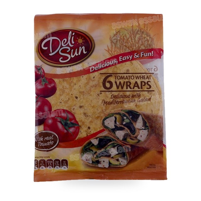 WRAPS DE FARINE DE BLE A LA TOMATE 6 UNITES 360G DELI SUN