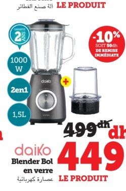Blender Bol en verre Daiko