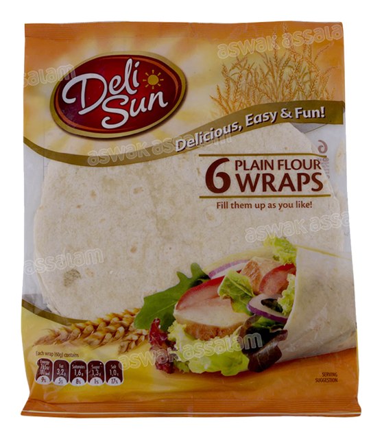 WRAPS DE FARINE DE BLE 6 UNITES 360G DELI SUN