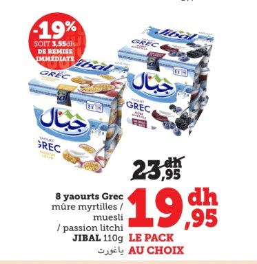 Yaourt Grec mûre, myrtilles, muesli et passion litchi – Lot de 8 x 110g