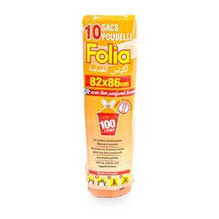 10 Sacs Poubelles Drawstring 100 L Folia