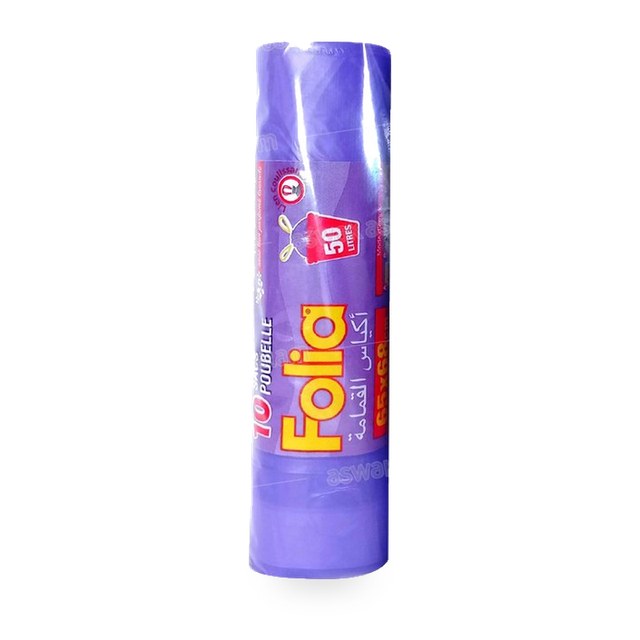 10 SACS POUBELLES DRAWSTRING 50L FOLIA