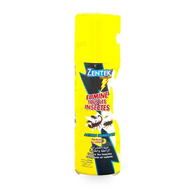 AEROSOL TOUT INSECTE PARFUME AU CITRON 200ML ZENTEK