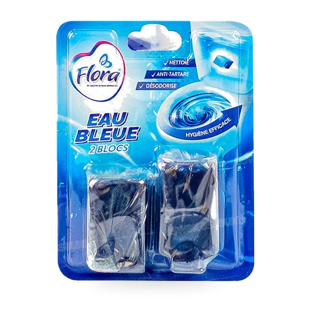 BLOC EAU BLEUE POUR CHASSE D’EAU 2 UNITES 50G FLORA