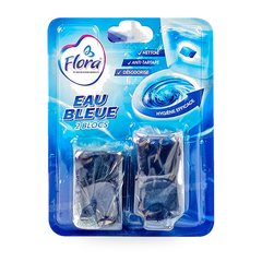 BLOC EAU BLEUE POUR CHASSE D’EAU 2 UNITES 50G FLORA