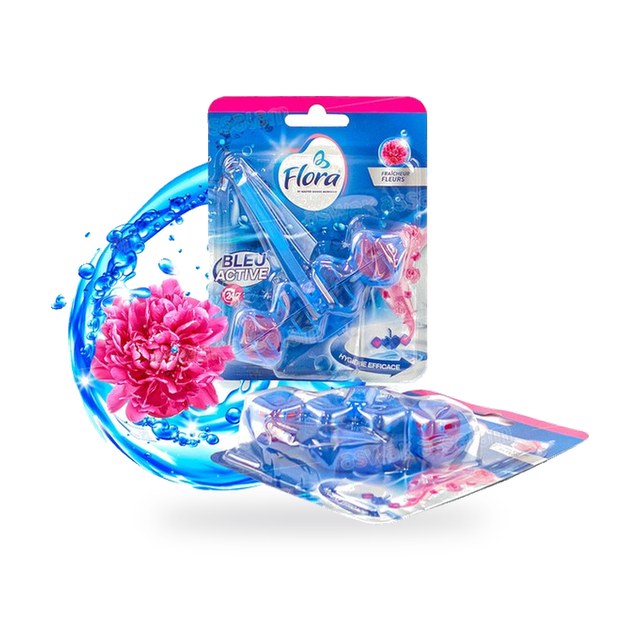 BLOC WC BLEU ACTIVE FRAICHEUR FLEURS FLORA