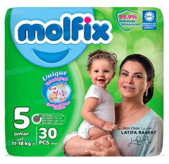 COUCHES BEBE JUNIOR 11-18KG 30 UNITES VALUE PACK MOLFIX