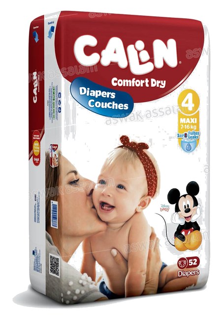 COUCHES BEBE MAXI TAILLE 4 7-16 KG 52 UNITES CALIN