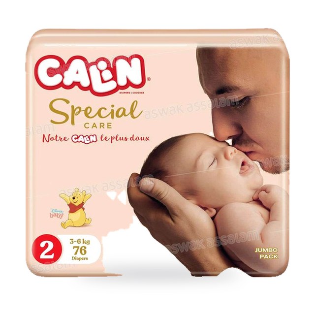 COUCHES BEBE MINI 3-6 KG 76 UNITES JUMBO PACK CALIN SPECIAL CARE