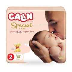 COUCHES BEBE MINI 3-6 KG 76 UNITES JUMBO PACK CALIN SPECIAL CARE