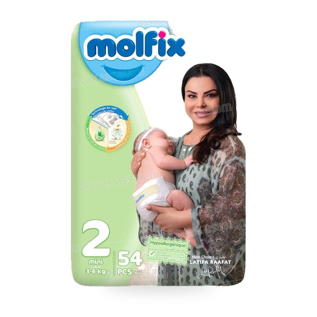 COUCHES BEBE MINI 3-6KG 54 UNITES VALUE PACK MOLFIX
