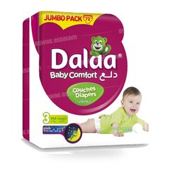 COUCHES BEBE MINI 4-9KG 72 UNITES JUMBO PACK DALAA