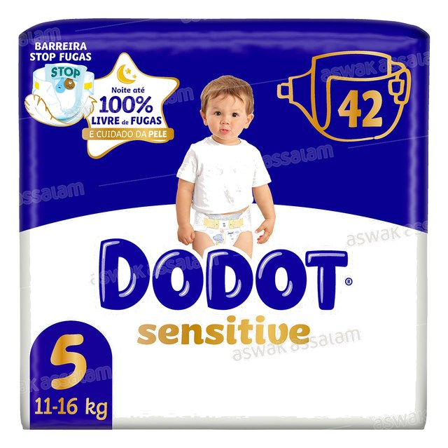 COUCHES BEBE SENSITIVE TAILLE 5 JUMBO PACK 42 UNITES DODOT