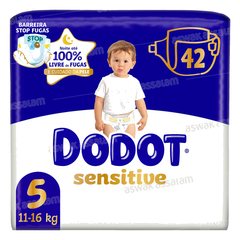 COUCHES BEBE SENSITIVE TAILLE 5 JUMBO PACK 42 UNITES DODOT
