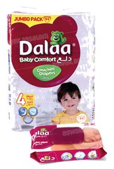 COUCHES BEBE TAILLE 4 JUMBO PACK 64 UNITES DALAA