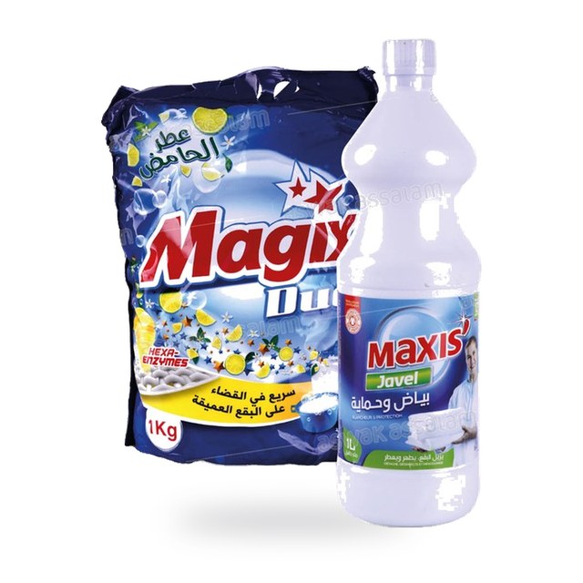 LESSIVE MAIN 1KG + EAU DE JAVEL 1L GRATUIT MAGIX