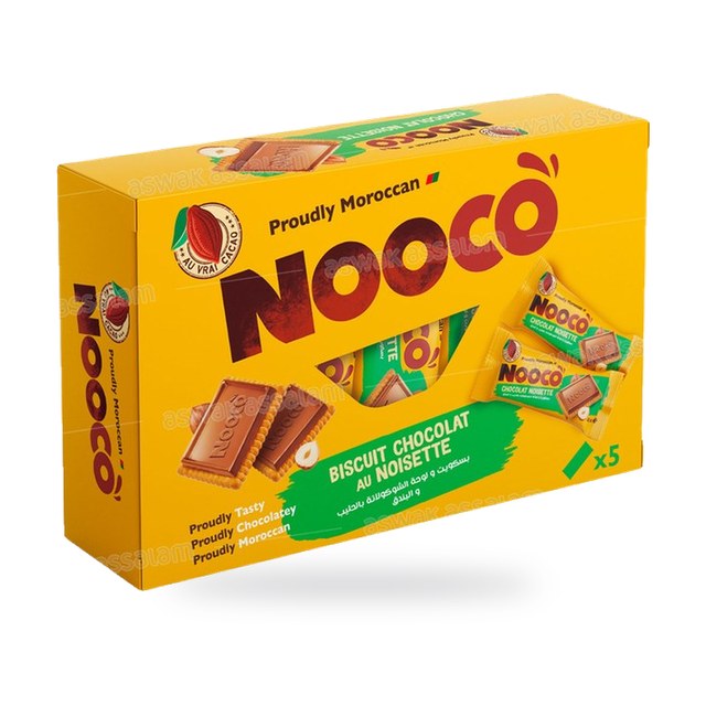 BISCUIT & TABLETTE CHOCOLAT LAIT NOISETTE PACK 5*54G NOOCO