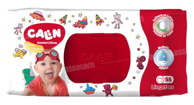 LINGETTES BEBE 55 UNITES CALIN
