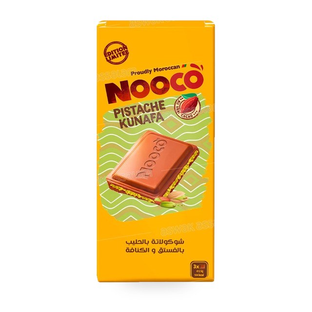 TABLETTE CHOCOLAT LAIT PISTACHE KUNAFA 95G NOOCO