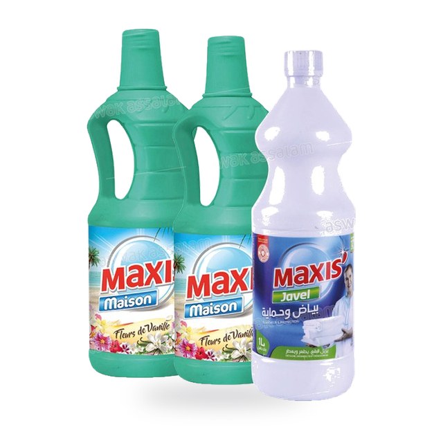 LOT DE 2 NETTOYANTS 1L MAXIS’ (GRATUIT EAU DE JAVEL 1L)