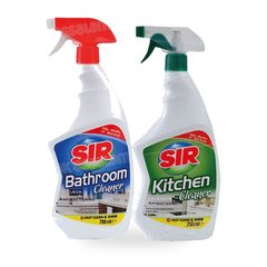 Lot de 2 Nettoyants Antibacteriens Cuisine + Salle de Bain 750 ml Sir