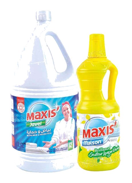 LOT EAU DE JAVEL 2,5L + NETTOYANT MENAGER 1L MAXIS’