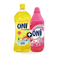 LOT LIQUIDE VAISSELLE 1,25L+ NETTOYANT DE SOL 1L ONI