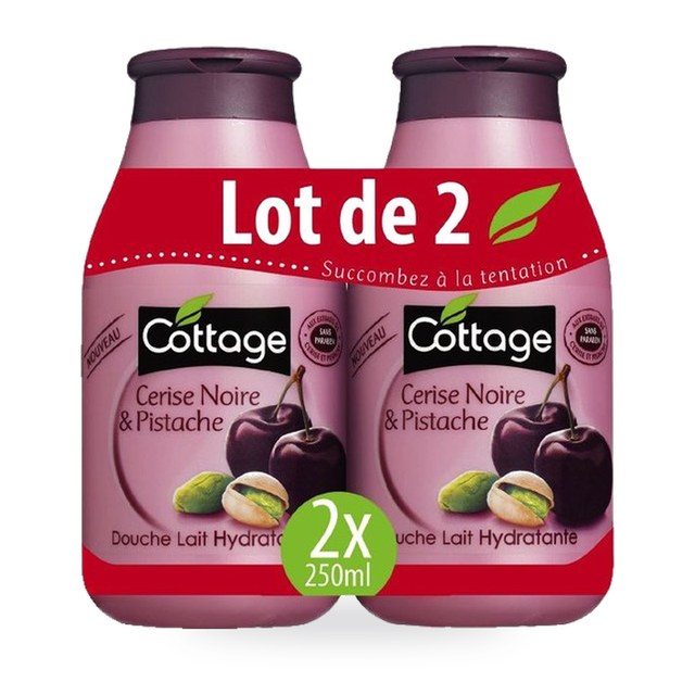 Lot de 2 gels douches lait hydratant 250ml Divers parfums – COTTAGE