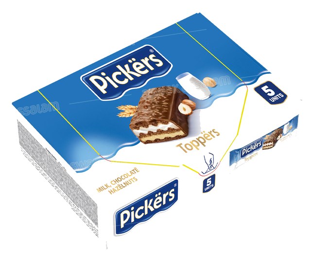 BISCUITS TOPPERS CHOCOLAT LAIT NOISETTE 5*35G PACK PICKERS