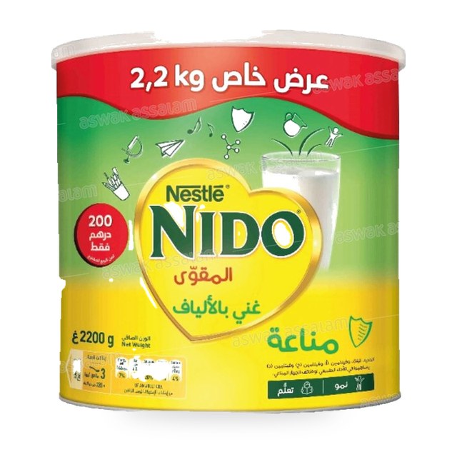 POUDRE DE LAIT RICHE EN FIBRES 2,2KG NIDO