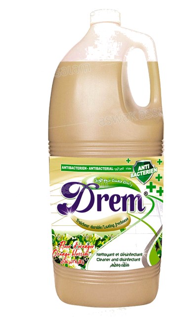 NETTOYANT SOL ET DESINFECTANT FLEUR D’ORANGER 5L DREM