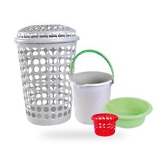 Pack a Linge : Coffre a Linge + Seau + Bassine + Panier a Pinces