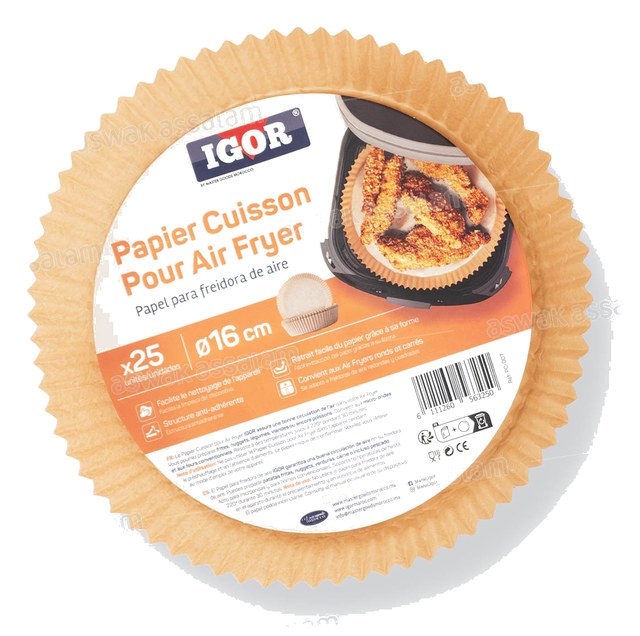 PAPIER CUISSON POUR AIR FRYER ROND 16CM 25 UNITES IGOR