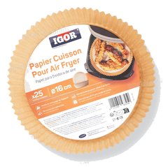 PAPIER CUISSON POUR AIR FRYER ROND 16CM 25 UNITES IGOR