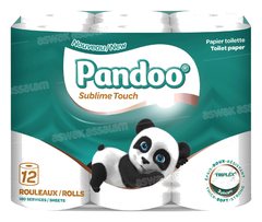 PAPIER HYGIENIQUE 12 ROULEAUX 3 PLIS PANDOO