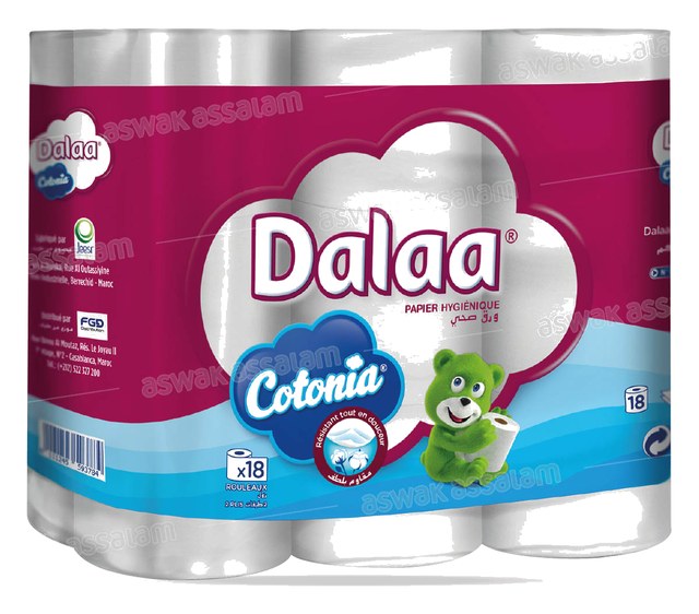 PAPIER HYGIENIQUE 2 PLIS 18 ROULEAUX DALAA