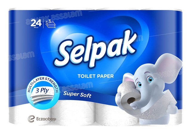 PAPIER HYGIENIQUE 3 PLIS 24 ROULEAUX SELPAK