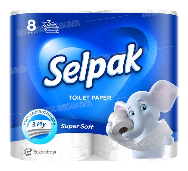 PAPIER HYGIENIQUE 3 PLIS 8 ROULEAUX SELPAK
