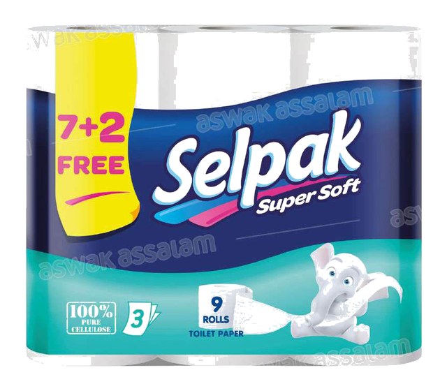 PAPIER HYGIENIQUE 3 PLIS 9 ROULEAUX SELPAK