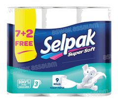 PAPIER HYGIENIQUE 3 PLIS 9 ROULEAUX SELPAK