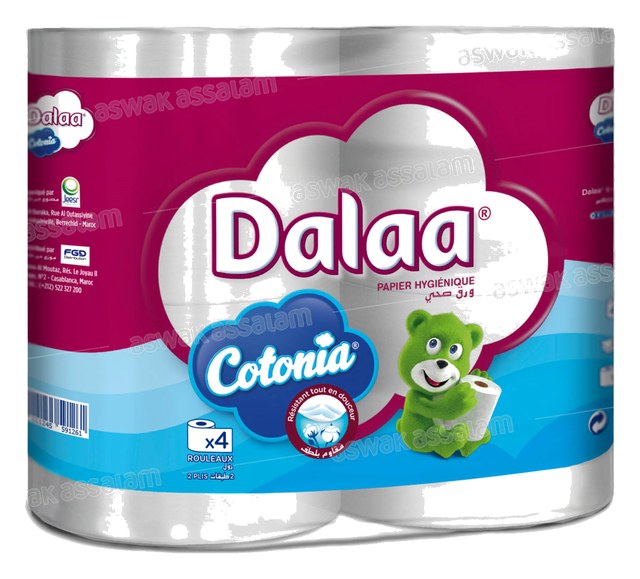 PAPIER HYHIENIQUE 2 PLIS 4 ROULEAUX DALAA