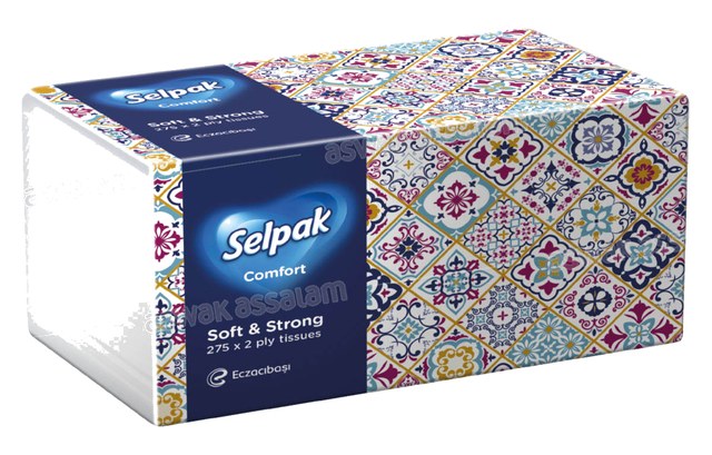 PAPIER MOUCHOIR COMFORT 2 PLIS 550 FEUILLES SELPAK