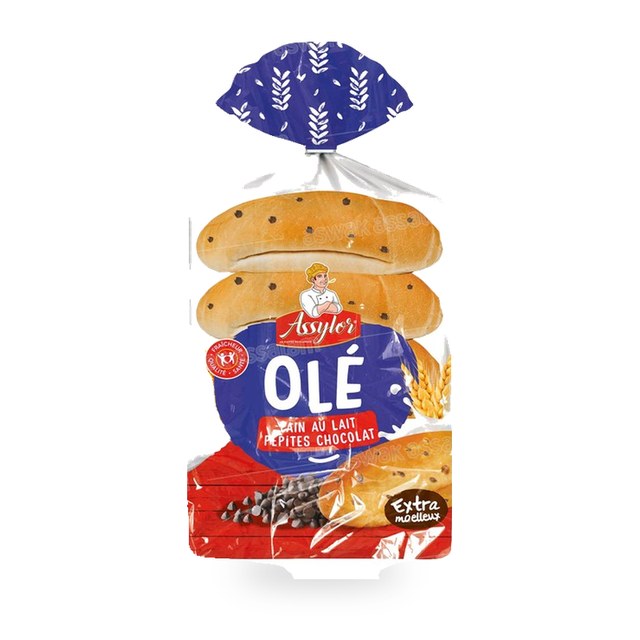 PAIN AU LAIT AUX PEPITES DE CHOCOLAT 5 UNITES OLE ASSYLOR