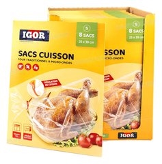 SAC DE CUISSON FOUR ET MICRO-ONDES SMALL 25*38CM 8 UNITES IGOR