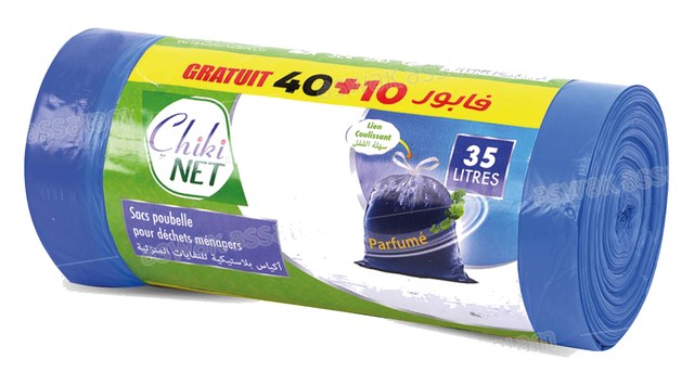 SAC POUBELLE PARFUME 35L 50 UNITES CHIKI NET