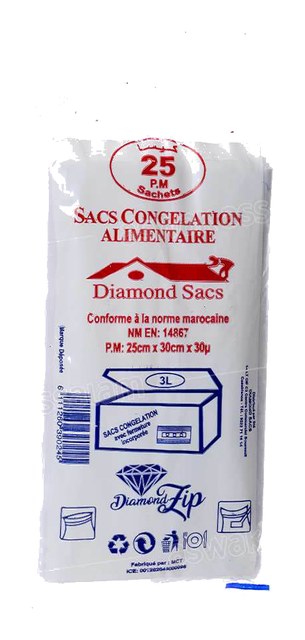 SACS DE CONGELATION 25*30CM 25 UNITES DIAMOND
