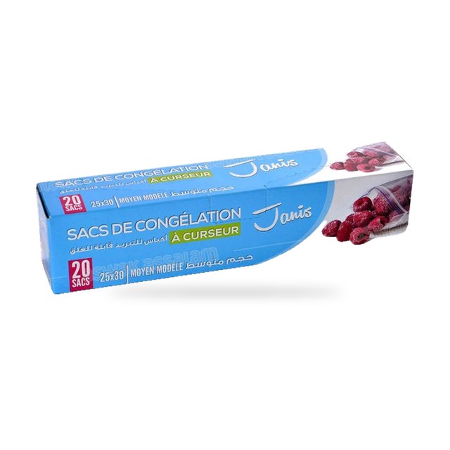 SACS DE CONGELATION A CURSEUR 25*30CM 20 UNITES JANIS