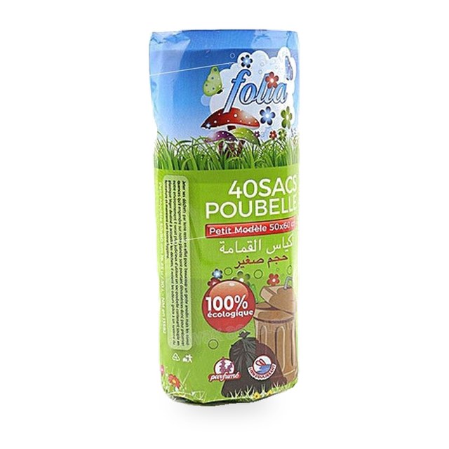 SACS POUBELLES 50X60CM 40 UNITES FOLIA