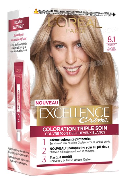 COLORATION 8.1 BLANC CLAIR CENDRE EXCELLENCE